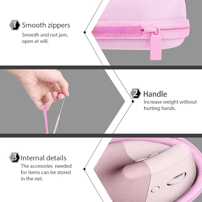 co2CREA Hard Case Replacement for Logitech Lift Vertical Ergonomic Mouse (Rose Case)
