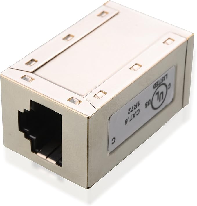 [UL Listed] Cable Matters 5-Pack 10Gbps Shielded Cat 6A Ethernet Coupler, Female to Female, Ethernet Extender Adapter, Cat6 Coupler, Compatible with Cat6, Cat5e