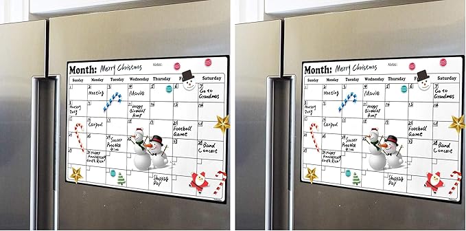 Volcanics Fridge Calendar Magnetic Dry Erase Whiteboard for Refrigerator Planners 11.5 Inches X 14.7 Inches (Pack of 2)