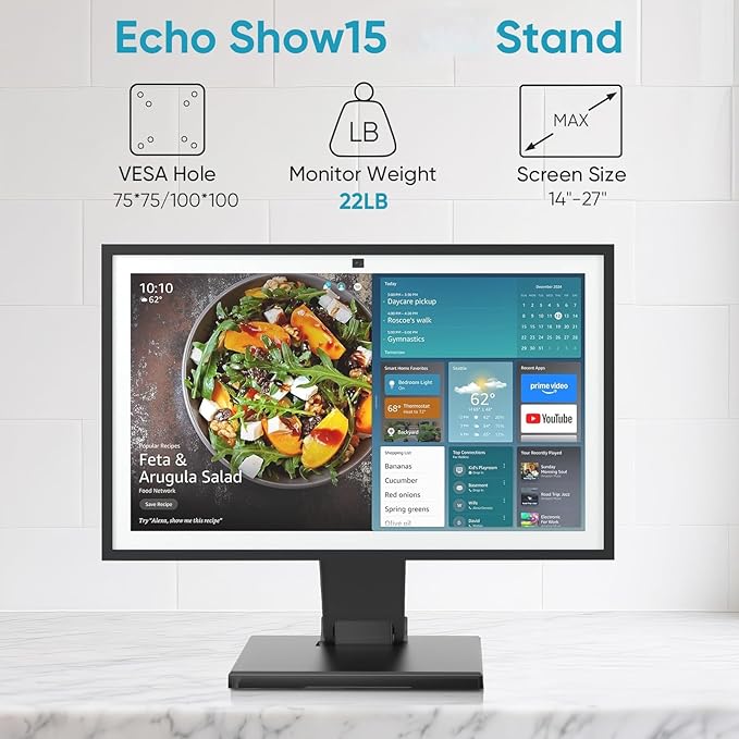 Jakeko Lay Flat Monitor Stand 24 inch - Low Foldable Monitor Stand Universal VESA 100 Adjustable