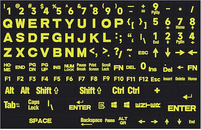 English Keyboard Stickers Full Size Universal PC Computer Laptop Desktop Keyboard Replacement English Keyboard Stickers, QWERTY Alphabet KeyboardStickers -1PCS
