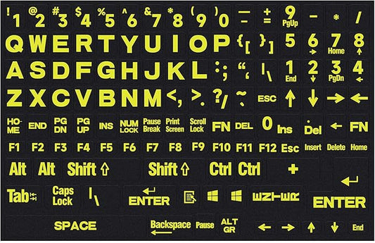 English Keyboard Stickers Full Size Universal PC Computer Laptop Desktop Keyboard Replacement English Keyboard Stickers, QWERTY Alphabet KeyboardStickers -1PCS