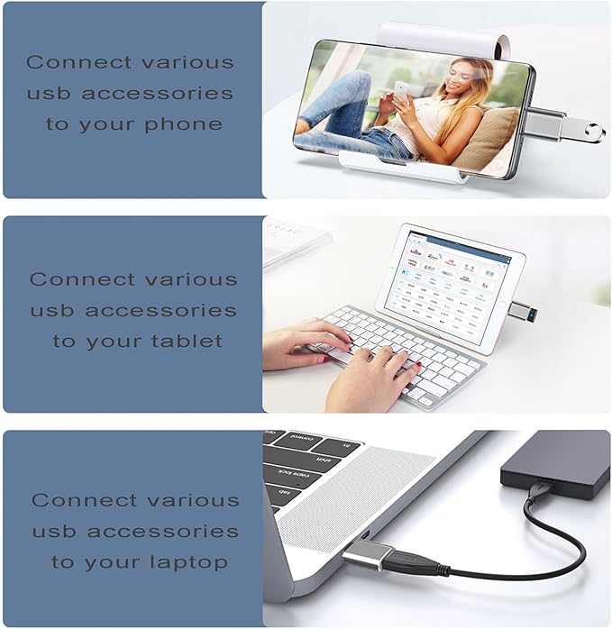 USB C to USB Adapter 3.1 Gen 2, 10Gbps USB to usbc Adapter, USB-c Male to USB 3.0 A Female USB 3.2 Type C OTG Converter for MacBook pro Laptop PC iMac iPad air