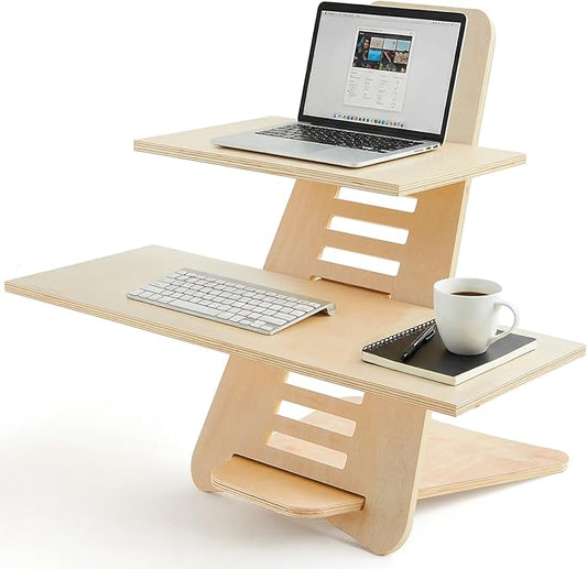 Standing Desk Converter, Standing Desk Laptop Riser, Adjustable Height Sit to Stand up Riser Workstation for Office and Home, Table Top Birches Portable, 18 Inch and 31 Inch