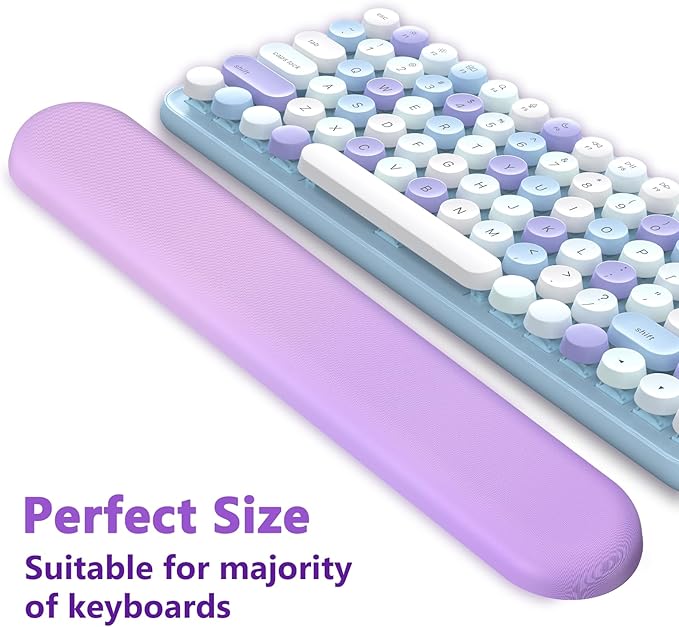 AKIT Ergonomic Mouse Pad with Wrist Rest& Keyboard Wrist Rest, Wrist Rest for Computer Keyboard, Pain Relief, Non-Slip Rubber Base, Mousepad Wrist Support for Gaming, Office, Gradient Violet