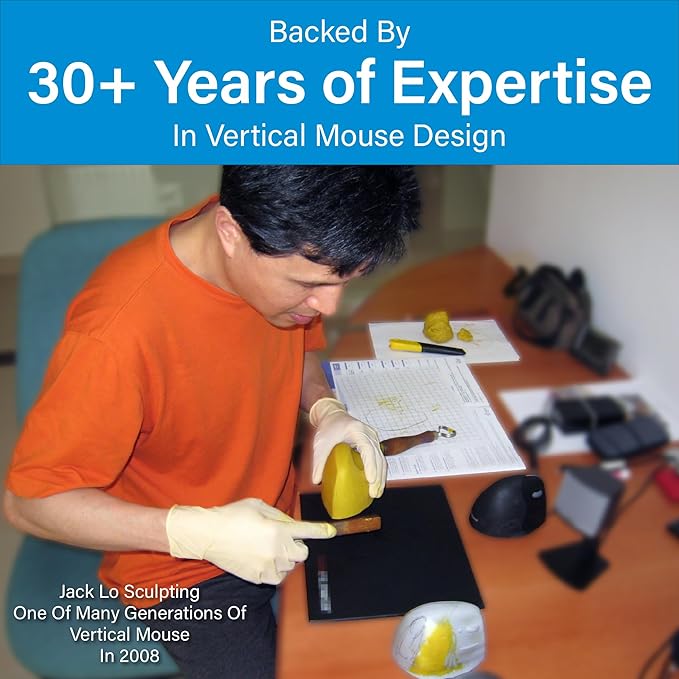 Evoluent – Inventor of The Vertical Mouse – VMDM Ergonomic Vertical Mouse Right Hand Medium Wired USB, Sculpted for Comfort, Reduces Wrist Strain, 4 Speeds, 6 Customizable Buttons in Windows