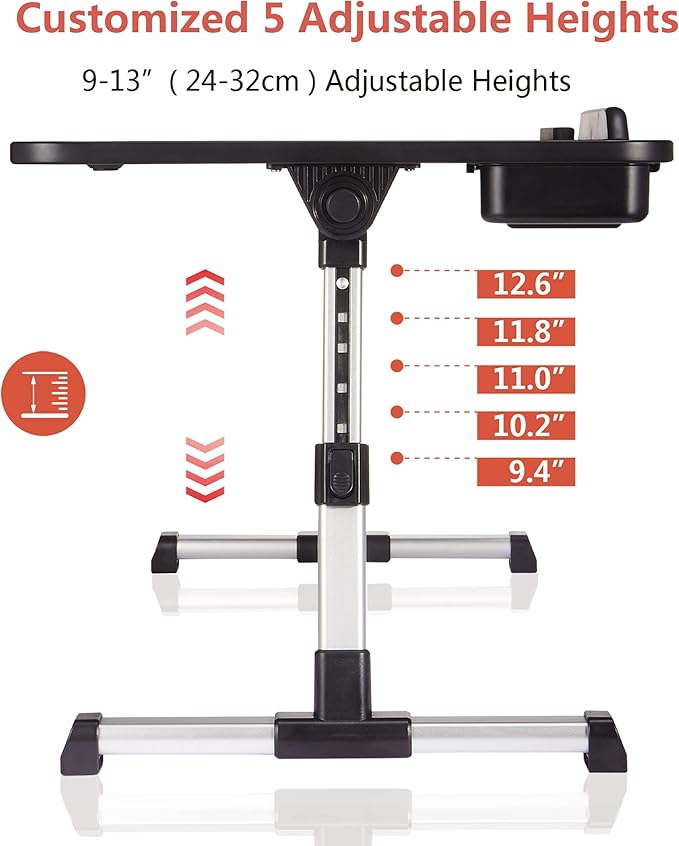 Lap Desk for Laptop,BUILDEC Adjustable Laptop Stand for Desk with Storage Drawer,Foldable Legs Standing Lap Table for Reading, Eating, Working, Writing, Gaming and Drawing in Bed Sofa Couch Floor