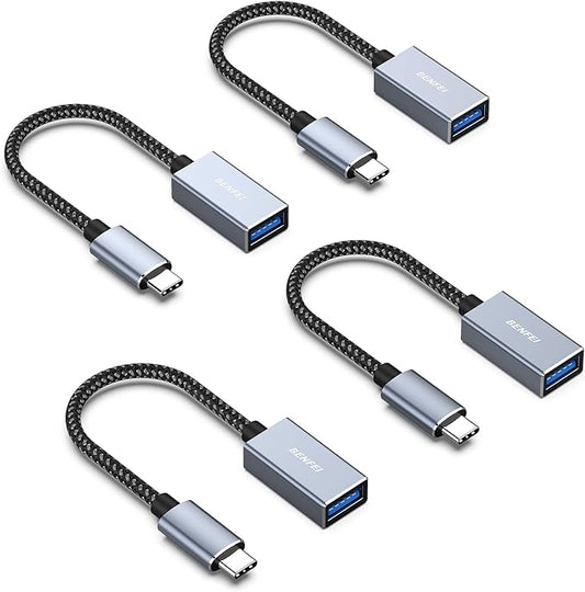 BENFEI 4 Pack USB C to USB 3.0 Adapter, USB C to A Male to Female Adapter Compatible with iPhone 15 Pro/Max, MacBook Pro/Air 2023, iPad Pro, iMac, S23, XPS 17, Surface Book 3 and More