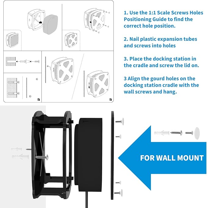 Wall and Under Desk Mount for HP USB-C Dock G5, Acrylic Docking Station Mounting Holder Compatible with HP USB-C Dock G5, for HP USB-C/A Universal Dock G2 (Black Holder Only)