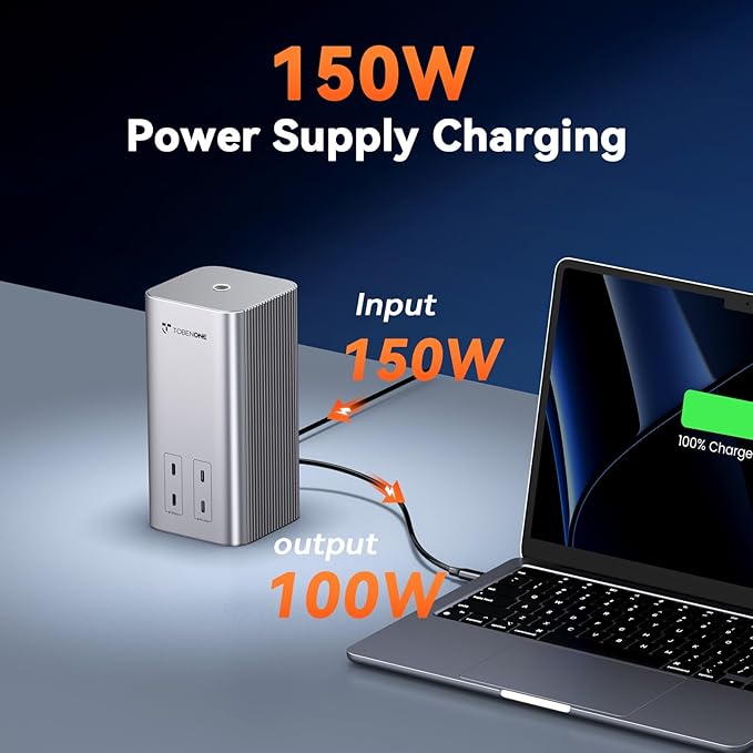 TobenONE 20-in-1 Docking Station 3 Monitors for MacBook, Triple 4K@60Hz Monitor Docking Station with 3 HDMI, 2 DP, 45W PD,150W Charger, 6 USB Ports, Driver-Based,for M1/M2/M3/M4/M5/Windows/Chrome OS