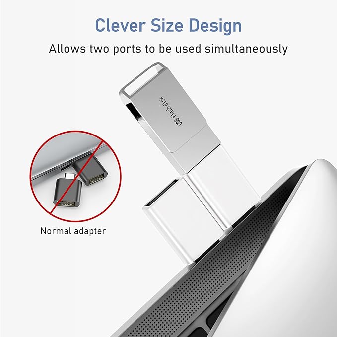 Basesailor USB C to USB Adapter 3Pack,USB C Male to USB A 3.0 Female Adapter,Type C Thunderbolt 4 OTG Converter for Apple MacBook Pro,iPad Air,Microsoft Surface Go,Samsung Galaxy S26,iPhone 17 17e 16