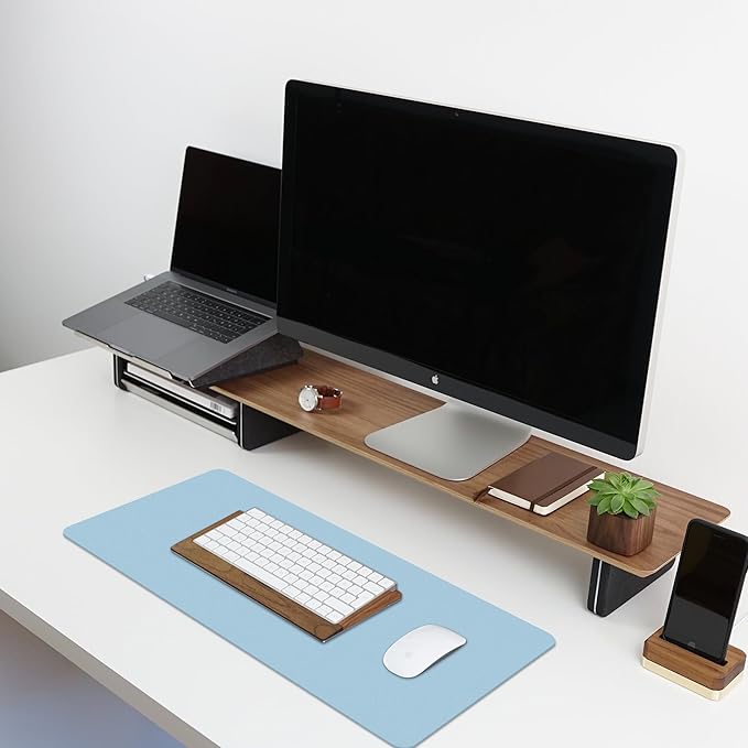 Leather Desk Pad Protector,Non-Slip Desk Pad,on-Slip PU Leather Large Mouse Pad,Easy Clean Desk Protecor Mat,Writing Pad for Office Work/Home/Decor(Black, 31.5" x 15.7")