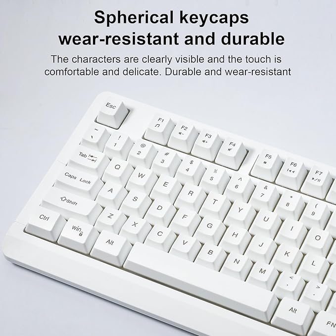 Wired RGB Membrance Keyboard. 100 Percent Mini Creamy LED Computer Keyboard .Small Ergonomic Clicky Teclado with ABS Backlit Unreplaceable Keycaps. for PC Laptop MAC Gamer. (White)