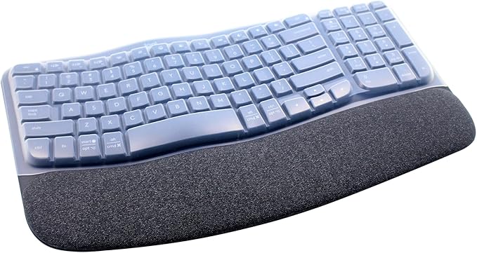 Ultra Thin Desktop PC Silicone Keyboard Cover Skin Protector Compatible with Logitech Wave Keys MK670 Wireless Keyboard, 2023 Logitech Wave Keys Wireless Keyboard Skin (Clear)