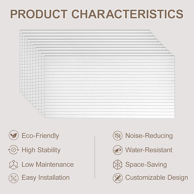 10 Packs Acoustic Panels,Large 47" X 24" X 0.38" Soundproof Wall Panels,Self-adhesive Sound Absorbing Dampening Panel,Sound Proof Panels for Walls Home Studio and Office(White)