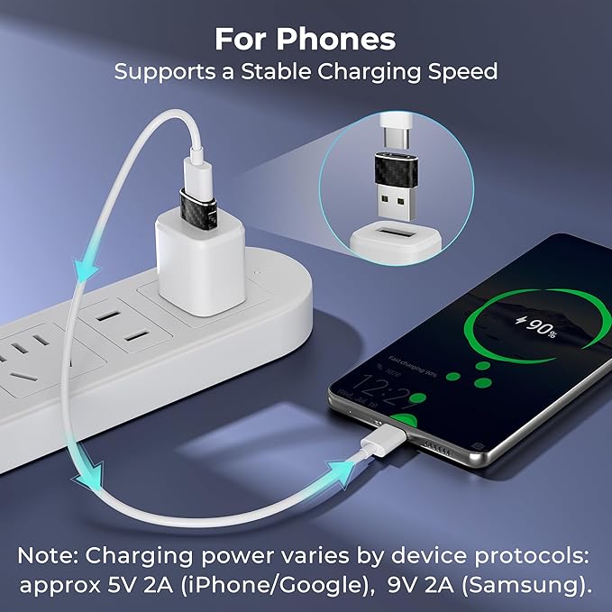 Basesailor USB to USB C Car Adapter 3Pack,Type C CarPlay Charger,USBC Female to USBA Male Converter for Apple iPhone 17 17e Air 16 15 Pro Max,Samsung S26 S25 A55,Not for iPad/Magsafe/HomePod