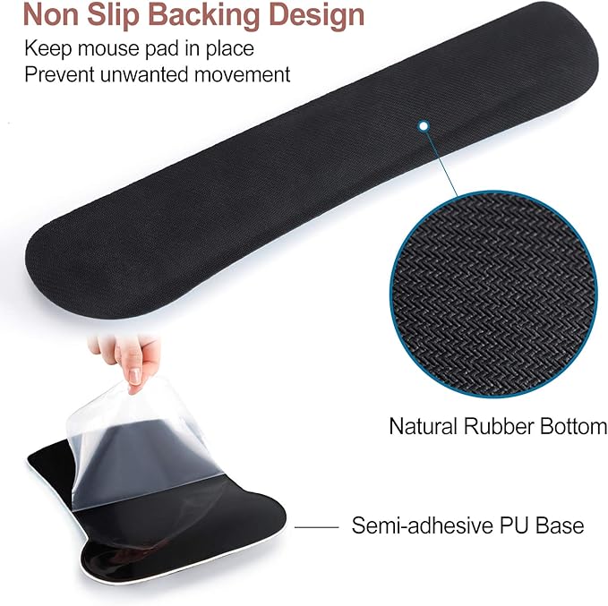 ToLuLu Keyboard Wrist Rest Mouse Pad Support, Gel Ergonomic Mouse Pads for Computer Laptop PC, Comfortable Durable Mousepad Keyboard Wrist Rests for Easy Typing Pain Relief, Wood Art