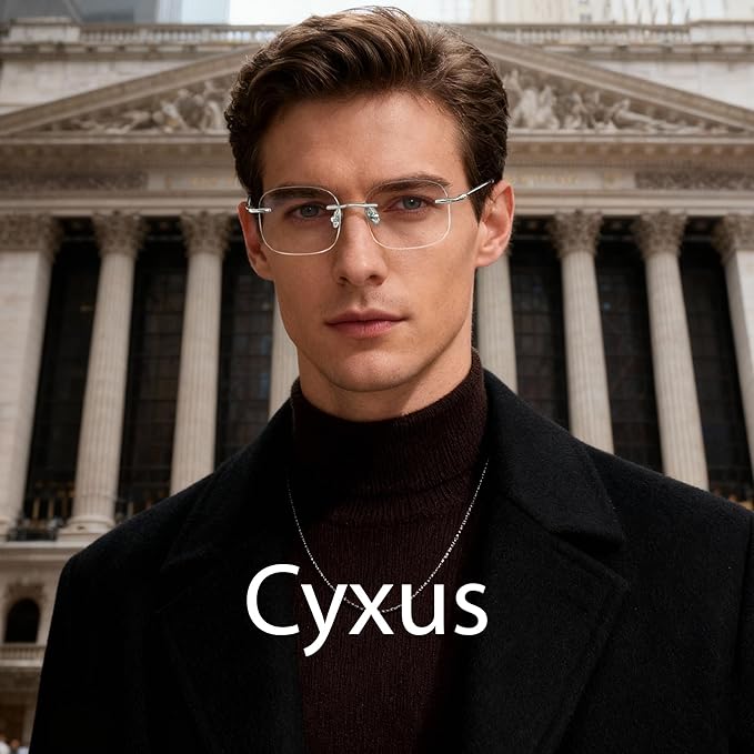 Cyxus Titanium 9.5g Blue Light Glasses for Men Frameless Rimless Glasses UV protection Eyeglasses