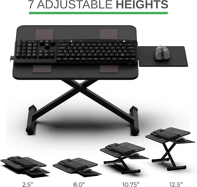 Uncaged Ergonomics KT3 Computer Keyboard Stand & Riser for Desk, Adjustable Raised Wrist Friendly Keyboard Stand Tray & Mouse Stand Lift Negative TIlt