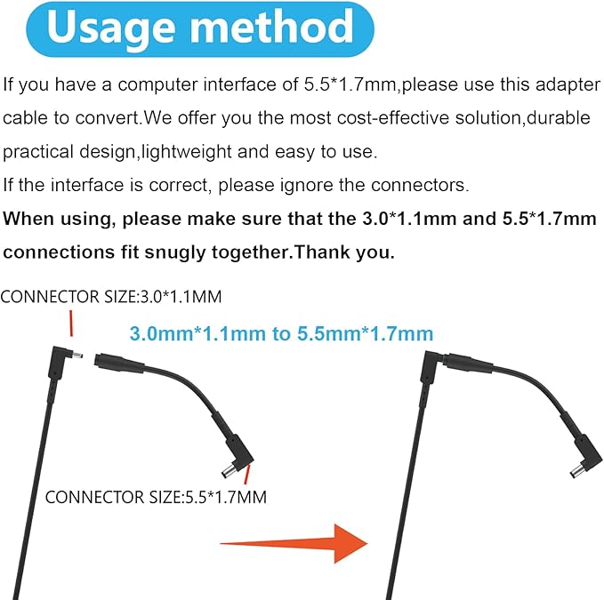45W Laptop Charger for Acer Aspire 1 3 5 N20C5 N23C3 N20C4 N19H2 A315-24P-R7VH A515-45-R74Z A515-46 A315-23 A315-24P A515-56 ADP-45FE F PA-1450-26 Small Pin 3.0 * 1.1mm AC Adapter Laptop Power
