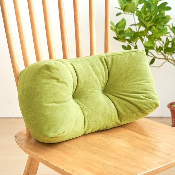 Back Pillow for Chair, Lumbar Support Pillow for Office Chair Lower Back Pain Relief Soft Cushion Car Bed Couch Sitting High Elasticity (Green, 35cm*16cm*20cm)