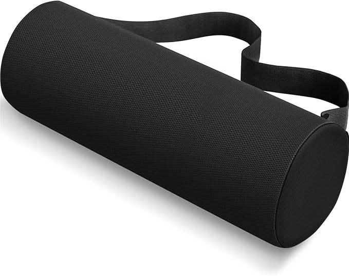 Seat Cushion, Lumbar Roll Support Pillow for Office Chair, Car, Gaming Chair, Memory Foam Back Cushion with Washable Cover for Relieving Back Pain & Improving Posture,Black