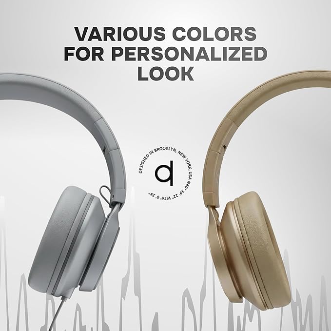ARTIX CL750 Wired Headphones with Mic & Volume Control — Noise Isolating On-Ear Headphones for Computer and Laptop Wired, Plug in Corded Headphone with Wire (Foldable, Aux Jack 3.5mm)