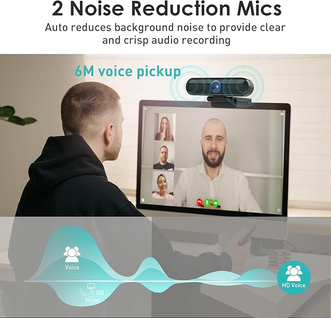 saylas 2K Webcam with Microphone, 78°FOV FHD PC Camera with 2K/30fps, 1080P/60fps, Privacy Cover, Plug & Play USB Web Cam, Autofocus, External Webcam for PC, Computer Web Camera for Laptop, Mac, Zoom