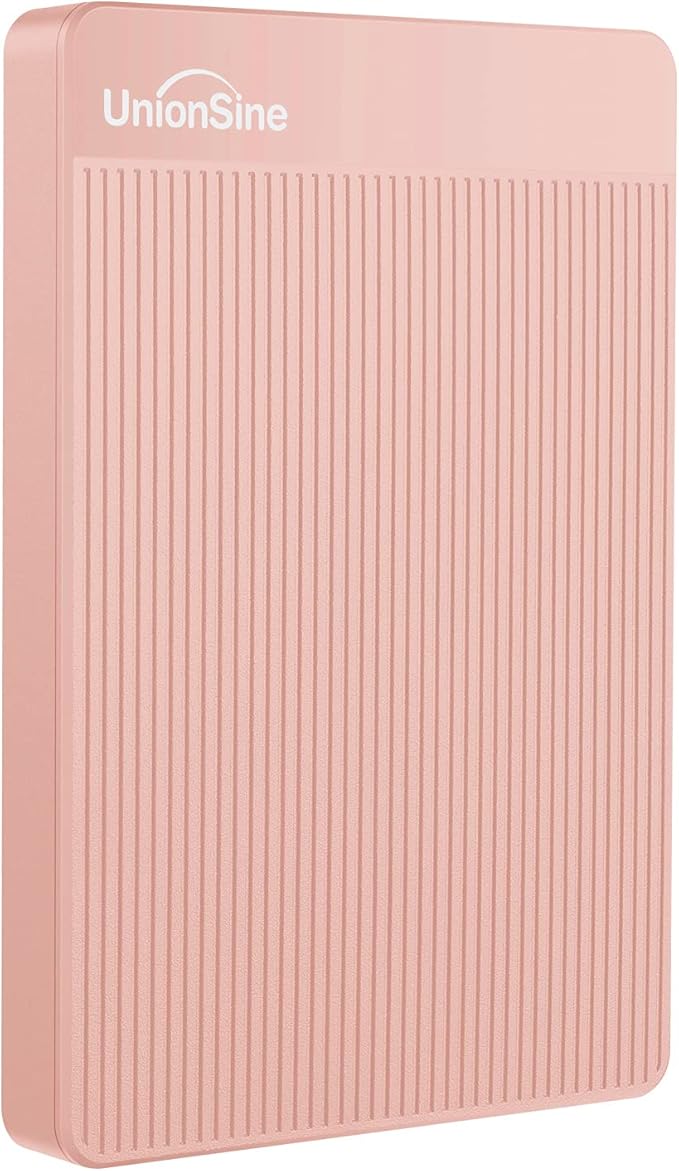 UnionSine 500GB Ultra Slim Portable External Hard Drive HDD-USB 3.0 for PC, Mac, Laptop, PS4, Xbox one, Xbox 360-(Pink)