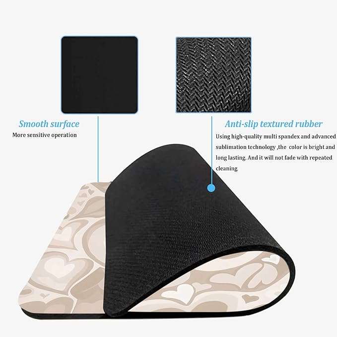Abstract Modern Mousepad,Cute Small Heart Mouse Pad,Square Waterproof Non-Slip Rubber Base Mouse Pad for Office Laptop,Gaming Mousepad Cloth Computer Mouse Pads for Wireless Mouse