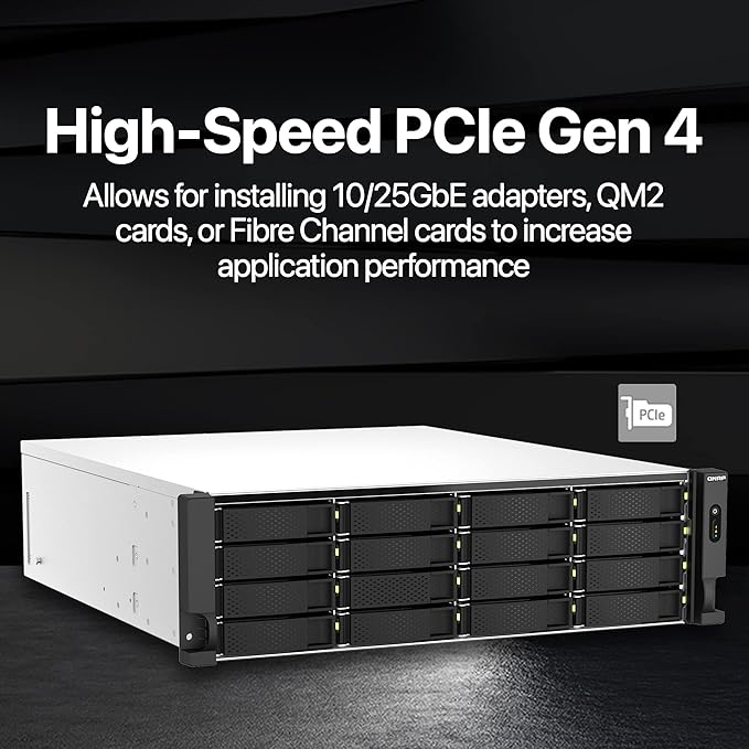 QNAP TS-h2287XU-RP-E2378-64G-US 22 Bay 3U Rackmount Hybrid NAS with Intel® Xeon® Processor, Dual 10GbE, ZFS Storage for Virtualization and Data-Intensive Enterprise Applications