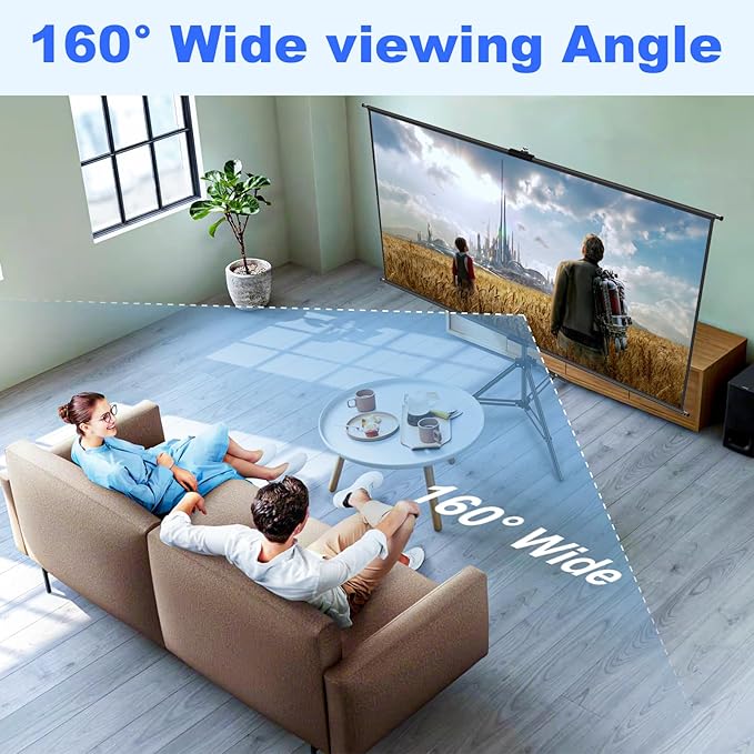 60" Projector Screen Tripod Stand,Projection Screen with Black Backing,16:9 HD Premium Wrinkle-Free Tripod Stand Movie Screen for Movie Night Home Theater Business Presentation with Storage Bag