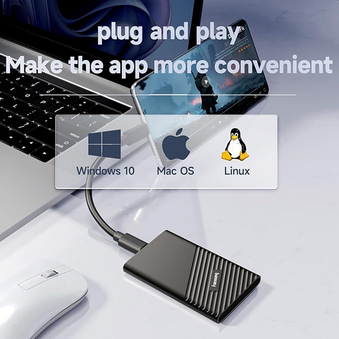 fanxiang 4TB External SSD Portable, Up to 2000MB/s, USB C External Solid State Drive External Hard Drive, USB 3.2 Gen2*2 Type-C SSD for iPhone 15/Pro/PC/Laptops/Creators/Gaming PS2000W-NEW