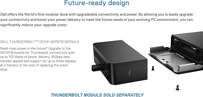 Dell WD19 180W Docking Station (130W Power Delivery) USB-C, HDMI, Dual DisplayPort, Black (KXFHC 0KXFHC 210-ARIQ)