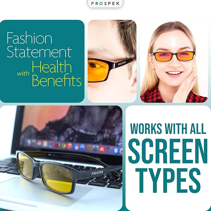 Prospek Blue Light Glasses Reading for Men and Women, For Computer Use, Blue Light Protection, Clear Lens 0 to +3.0 Diopters