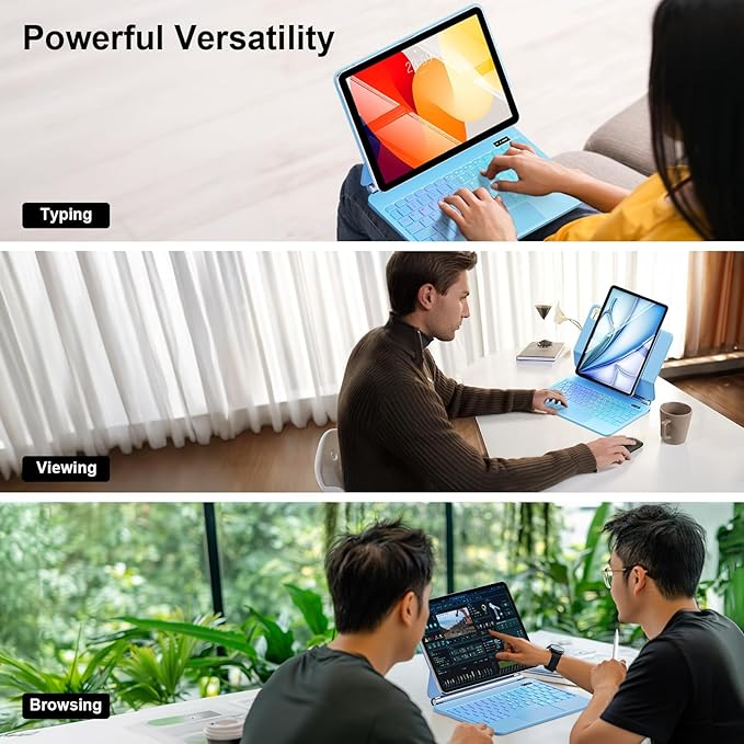 Keyboard Case for iPad Air 13 inch (M4/2026 / M3 2025/M2, 2024),iPad Pro 12.9 inch (3/4/5/6th Gen)，Magic-Style Magnetic – Floating Cantilever Stand – Backlit Keyboard Case with Multi-Touch Trackpad
