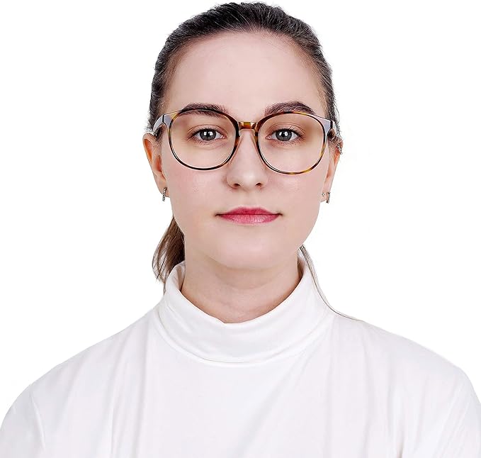LifeArt Round Blue Light Blocking Glasses, Computer Glasses, Gaming Glasses, TV Glasses for Women Men (Brown Tortoise, 4.75 Magnification)