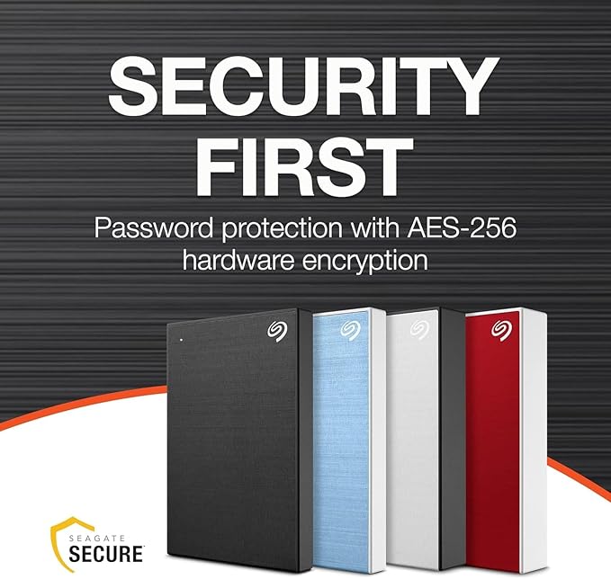 Seagate One Touch, 5TB, Password activated hardware encryption, portable external hard drive, portable external hard drive, PC, Notebook & Mac, USB 3.0, Black (STKZ5000400)