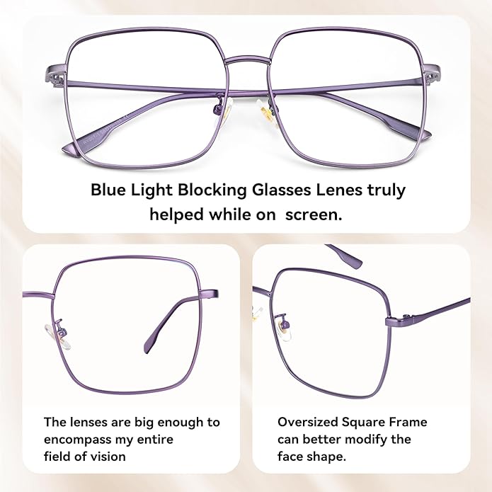 Dollger Blue Light Blocking Glasses women Anti Glare UV Filter Computer Gaming Glasses Retro matal square Eyeglasses Frame