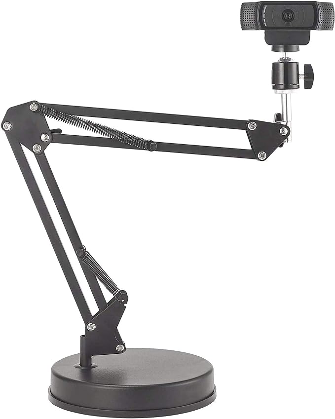 Webcam Stand,Camera Mount 22 Inch Suspension Boom Scissor Arm Stand,for Webcam C925e C922x C922 C930e C930 C920 C615,Hero 8/7/6/5,Ultra/Pro/Pro 2/Pro 3/Brio 4K,DSLR Camera