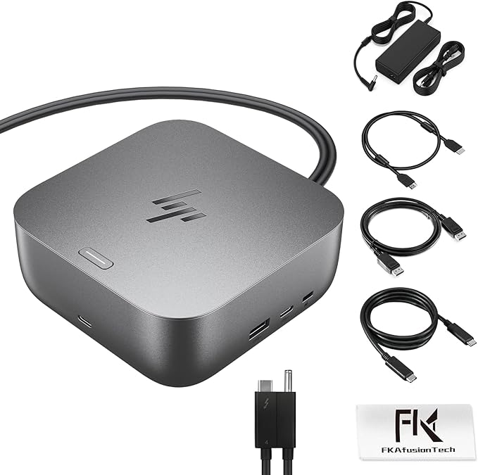HP Docking Station for Laptop Dual Monitor and Charging Bundle - HP Thunderbolt 4 Ultra 280W G6 Dock with 280W AC Adapter, HDMI & DP Cable & USB-C Cable