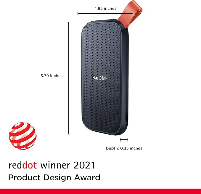 SanDisk 2TB Portable SSD - Up to 800MB/s, USB-C, USB 3.2 Gen 2, Updated Firmware - External Solid State Drive - SDSSDE30-2T00-G26