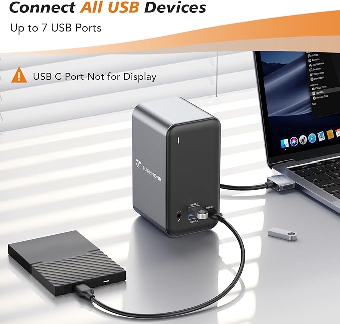 TobenONE 16-in-1 MacBook Docking Station with 100W Power Adapter, Dual HDMI, 7 USB, Gigabit RJ45, SD&Micro SD, PD 3.0, Mac Docking Station for Creative Professionals & Home Working