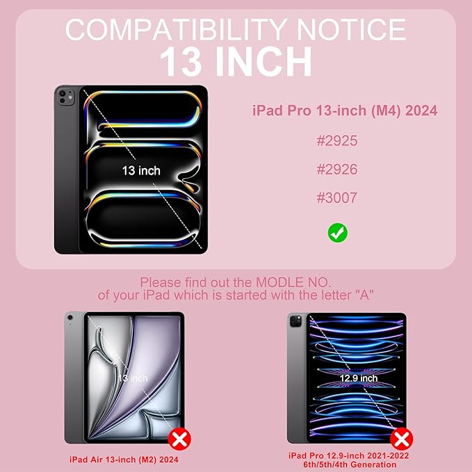 Soke Keyboard Case for iPad Pro 13 Inch (M5 2025/M4 2024), 7-Color Backlit Detachable Bluetooth Keyboard, Folio Stand TPU Back Cover with Pencil Holder for iPad Pro 13", Pink Marble
