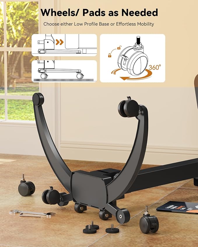 JOY worker Foldable Mobile Standing Desk, Upgraded Height Adjustable Rolling Desk, Max Height 47.6", 90° Tiltable Board & Base, Portable Workstation with Moveable Wheels, Holds Up to 22lbs, Black
