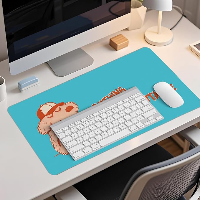 Blue Cute Dog Mouse Pad,Fun Positive Affirmations Mouse Pads,Kawaii Motivational Desk Mat for Home Office Dorm Desktop Decor,Dog Lover Gift,Everything is Figureoutable,23.6x11.8 Inch