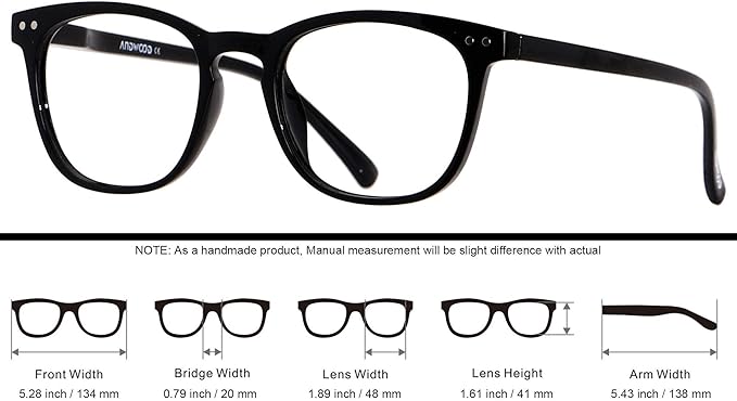 ANDWOOD Blue Light Blocking Glasses Women Men Computer Small Face Clear Bluelight Blocker Eyeglasses Frame