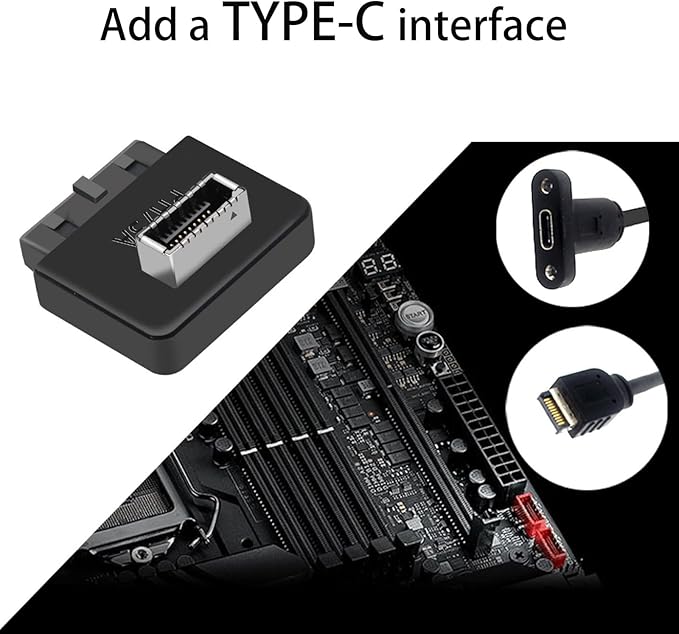USB 3.0 19/20PIN to Type E Kye A 90-Degree Bend Adapter - Expand Your Computer with a USB Type C Port (B)