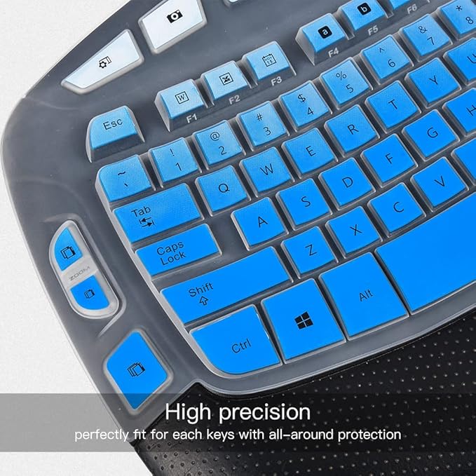 Keyboard Cover for Logitech K350 MK550 MK570 Keyboard Cover Skin for Logitech K350 MK550 MK570 Wireless Keyboards Covers Skin Protector Accessories, Ombre Blue