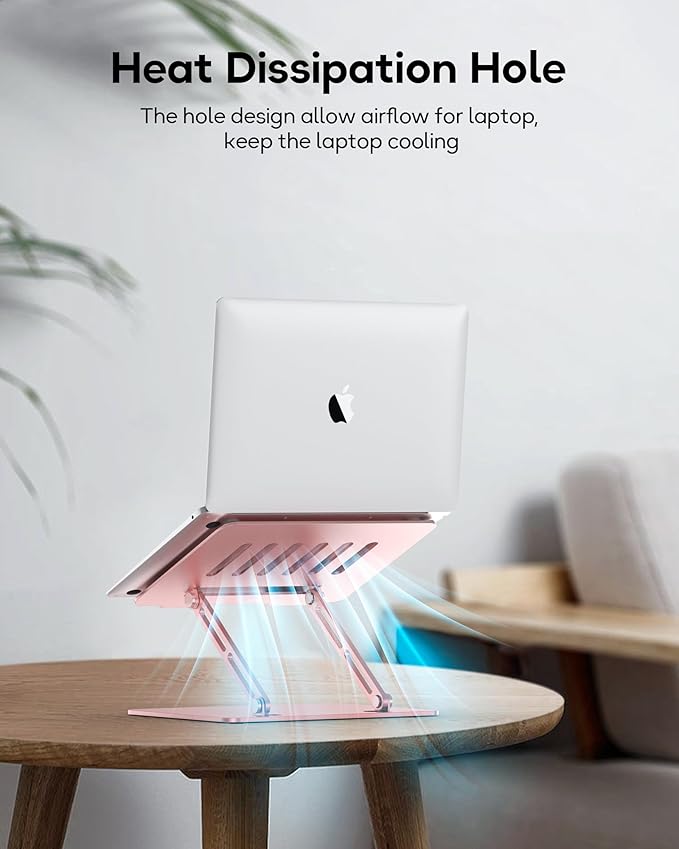 Adjustable Laptop Stand, Ergonomic Computer Stand for Desk, Aluminum Ventilated Colling Printer Stand Compatible with MacBook Pro Air, HP, 10-15.6" All Laptops